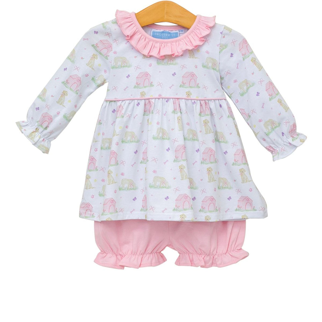 Puppy Pals Ruffle Bloomer Pants Set