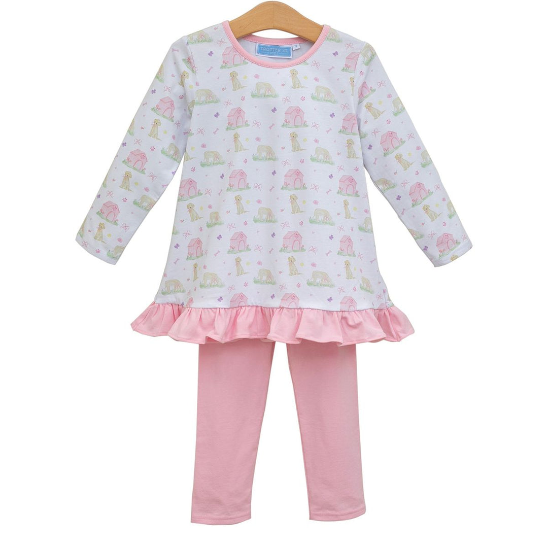 Puppy Pals Ruffle Pants Set