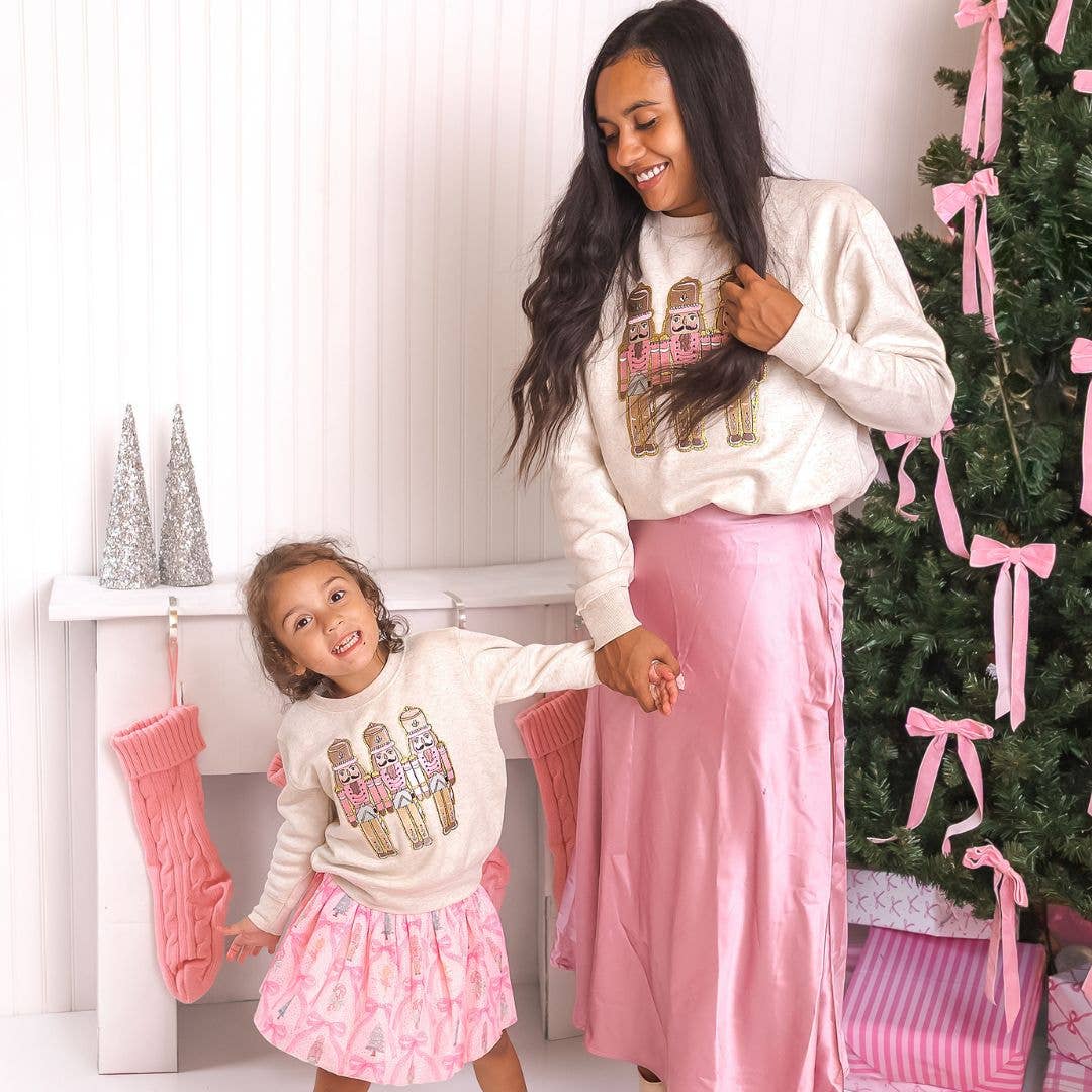 Pastel Nutcracker Patch Christmas Sweatshirt