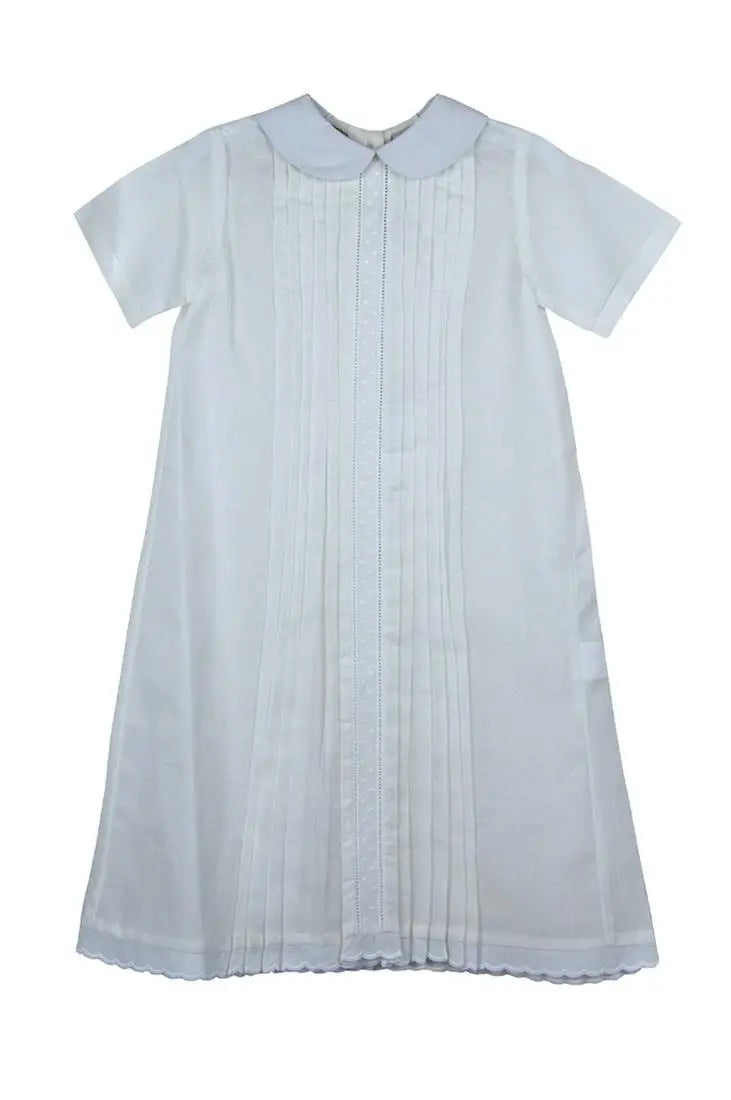 White Batiste Baby Boy Pima Cotton Daygown
