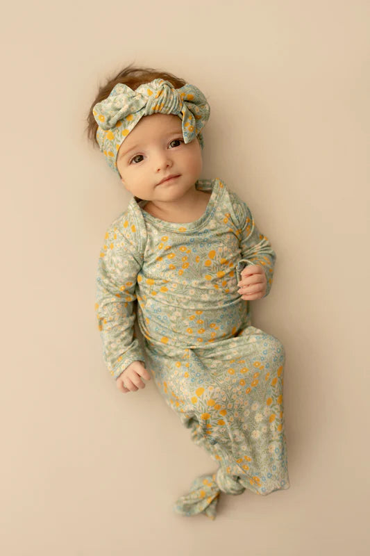 Knotted Gown -Blue Meadow