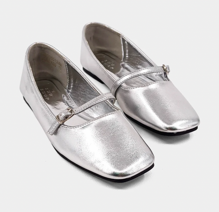 Adele Ballet Flat- Silver