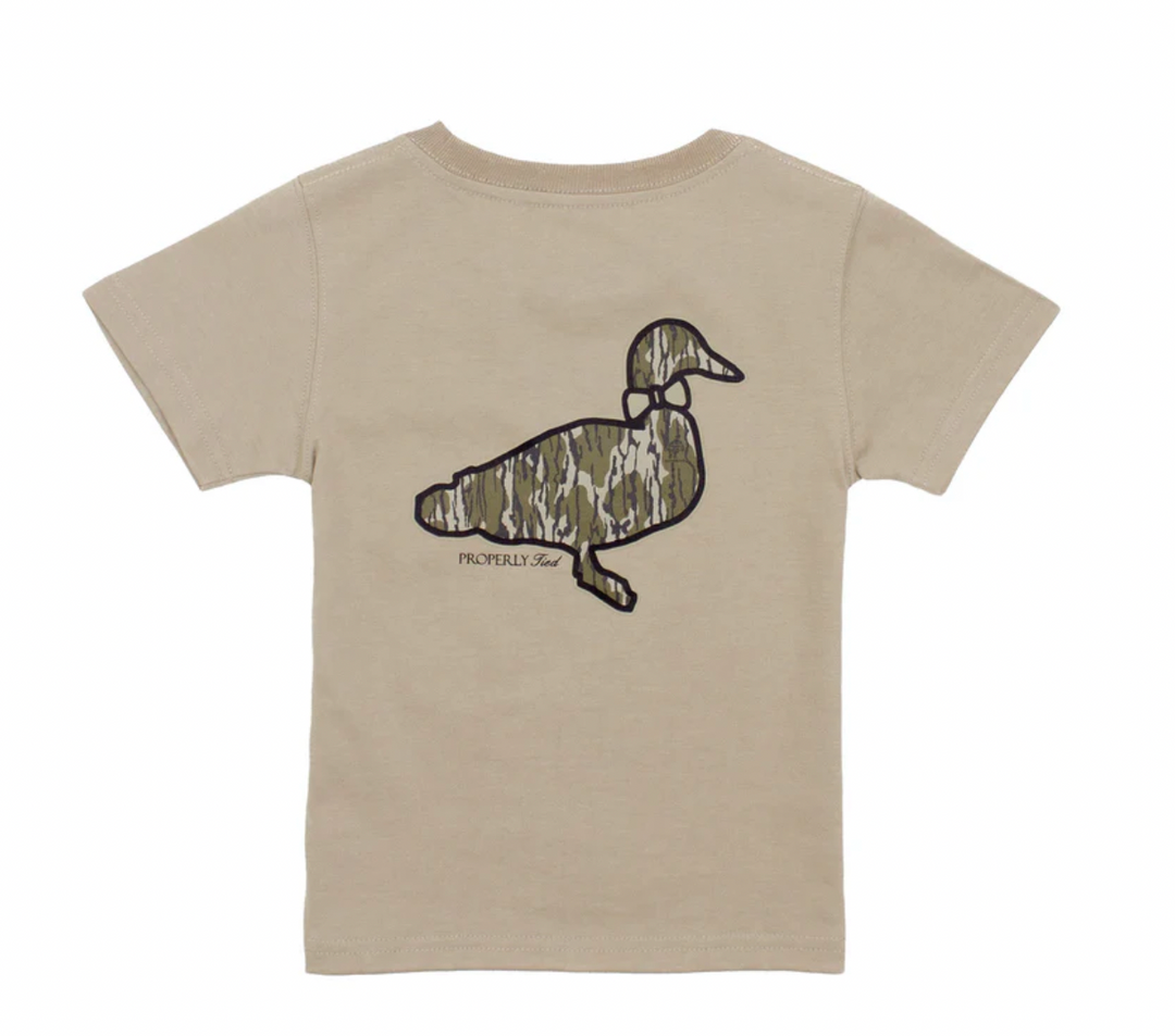 Boys Mossy Oak Logo SS Sand Tee