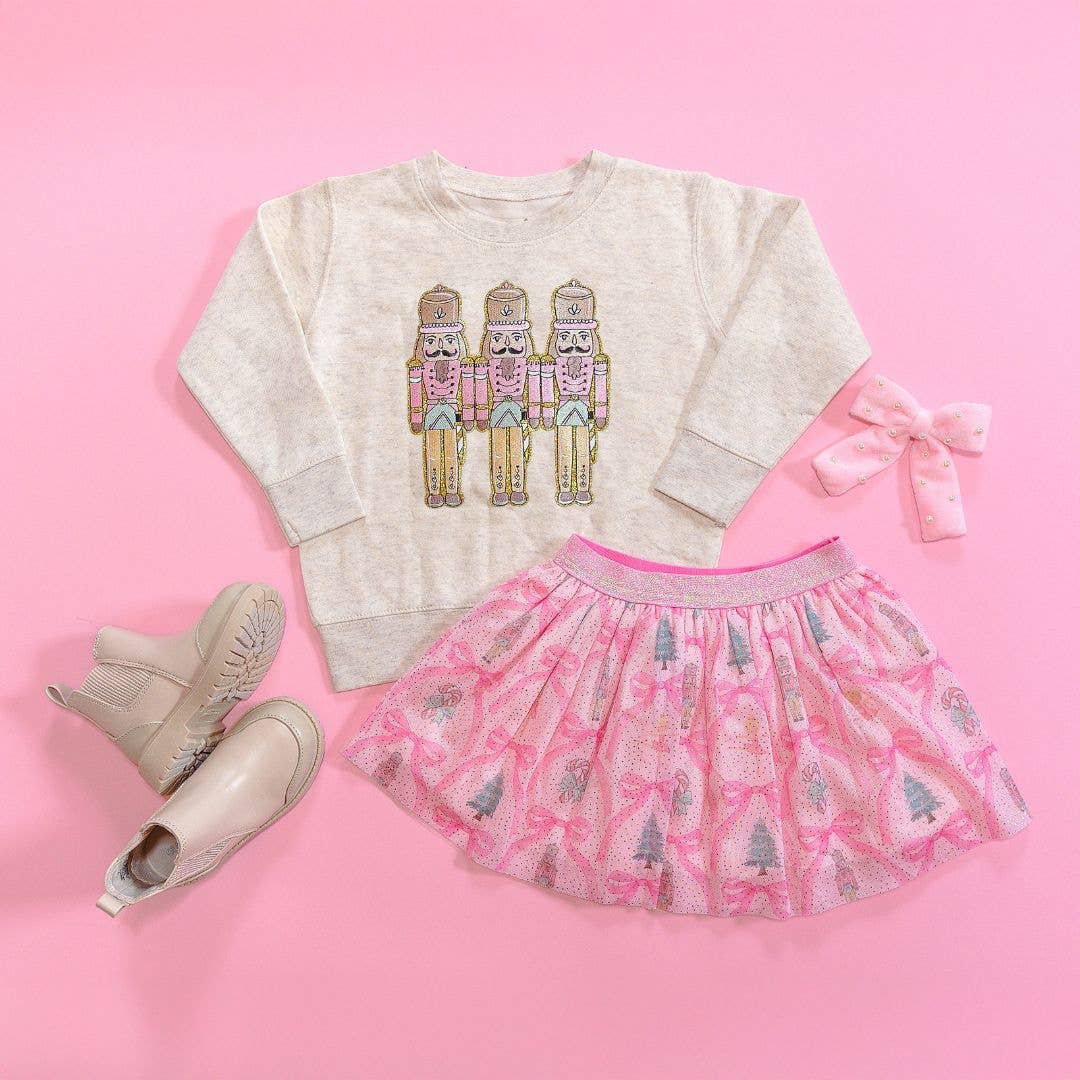 Pastel Nutcracker Patch Christmas Sweatshirt