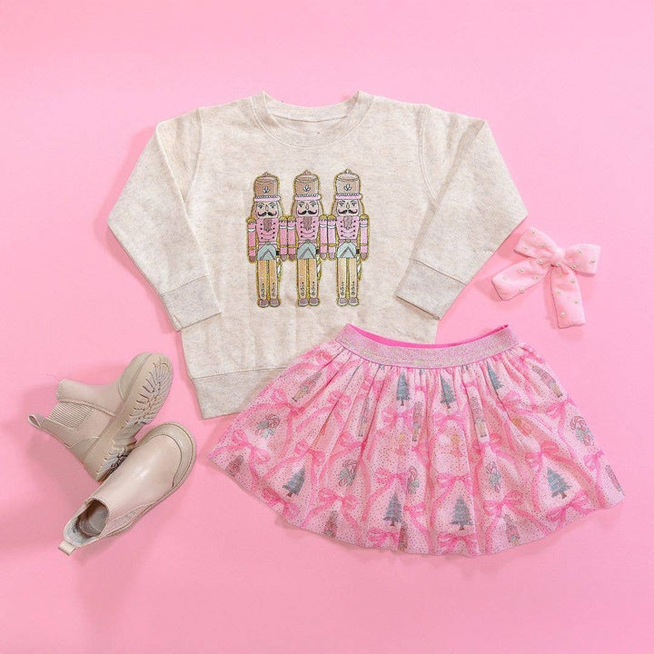 Pastel Nutcracker Patch Christmas Sweatshirt