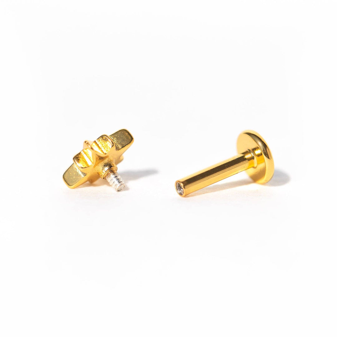 Star Bright Single Flat Back Earring: Gold