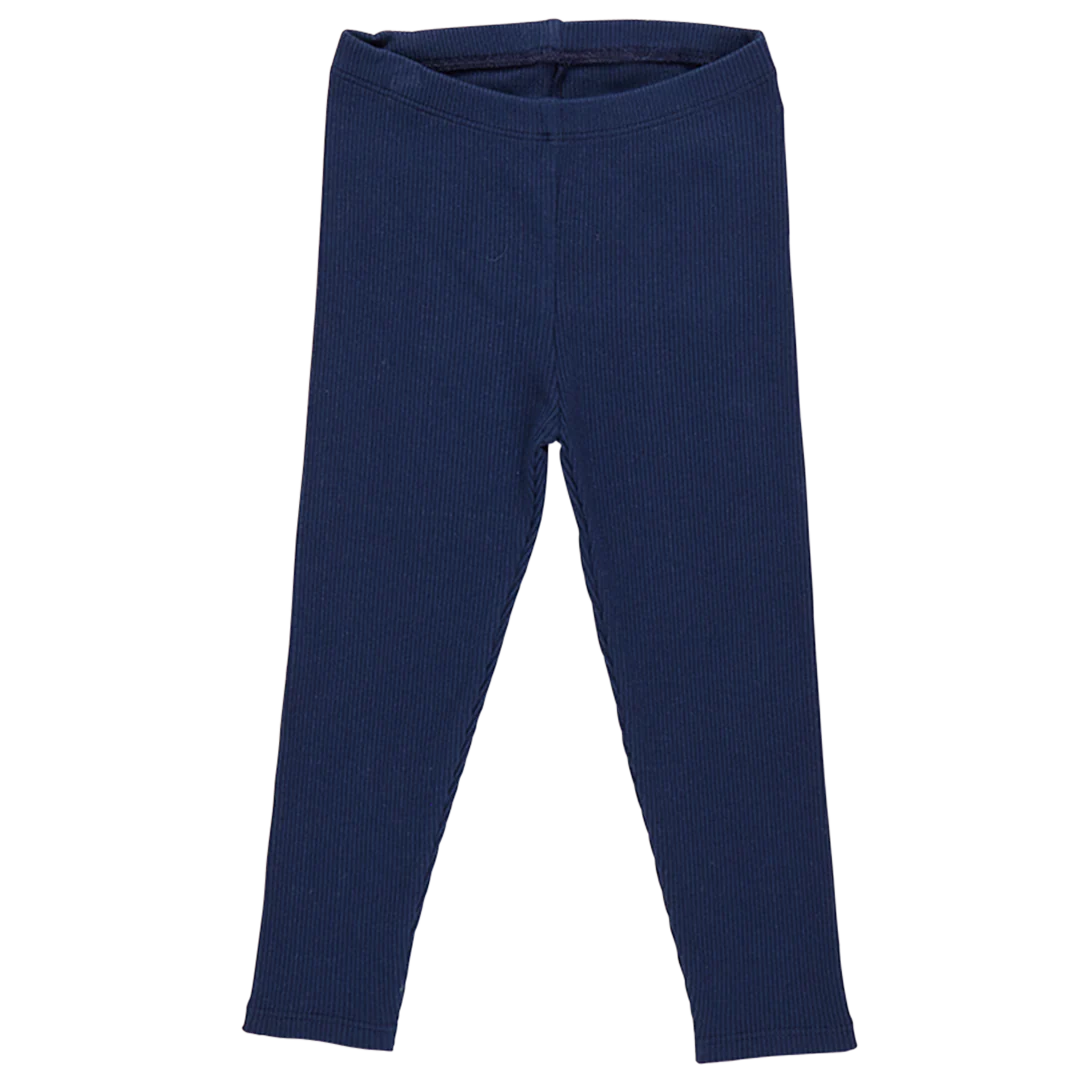 Organic Rib Legging - Navy