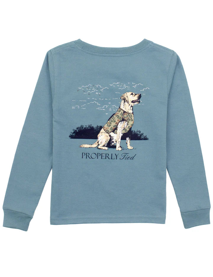 Boys Good Boys LS Steel Blue Tee