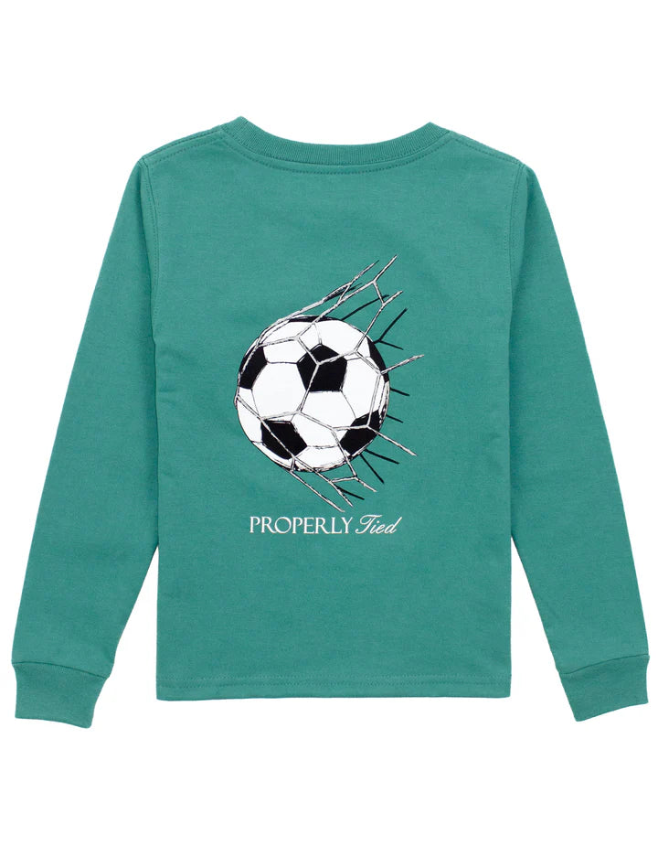Boys Goal LS Teal Tee