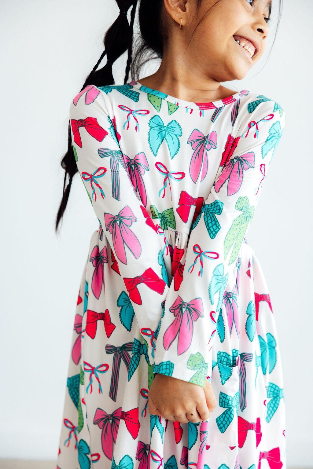 Twirls and Ties L/S Pocket Twirl Dress
