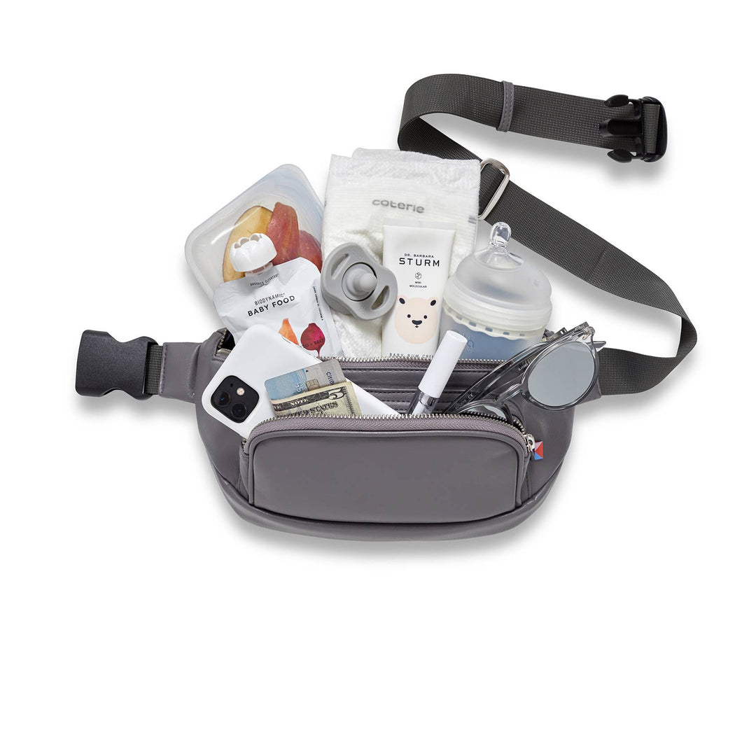 Kibou Diaper Belt Bag-Charcoal Gray Vegan Leather
