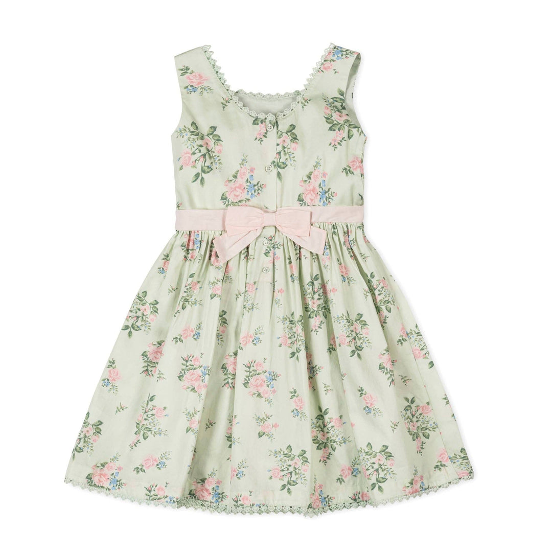 Organic Sleeveless Sateen Party Dress: Chateau Floral