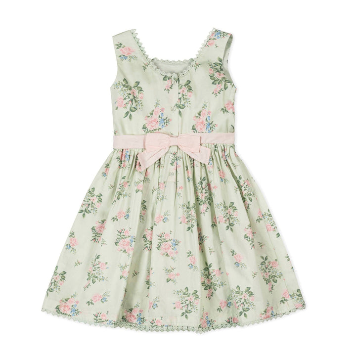 Organic Sleeveless Sateen Party Dress: Chateau Floral