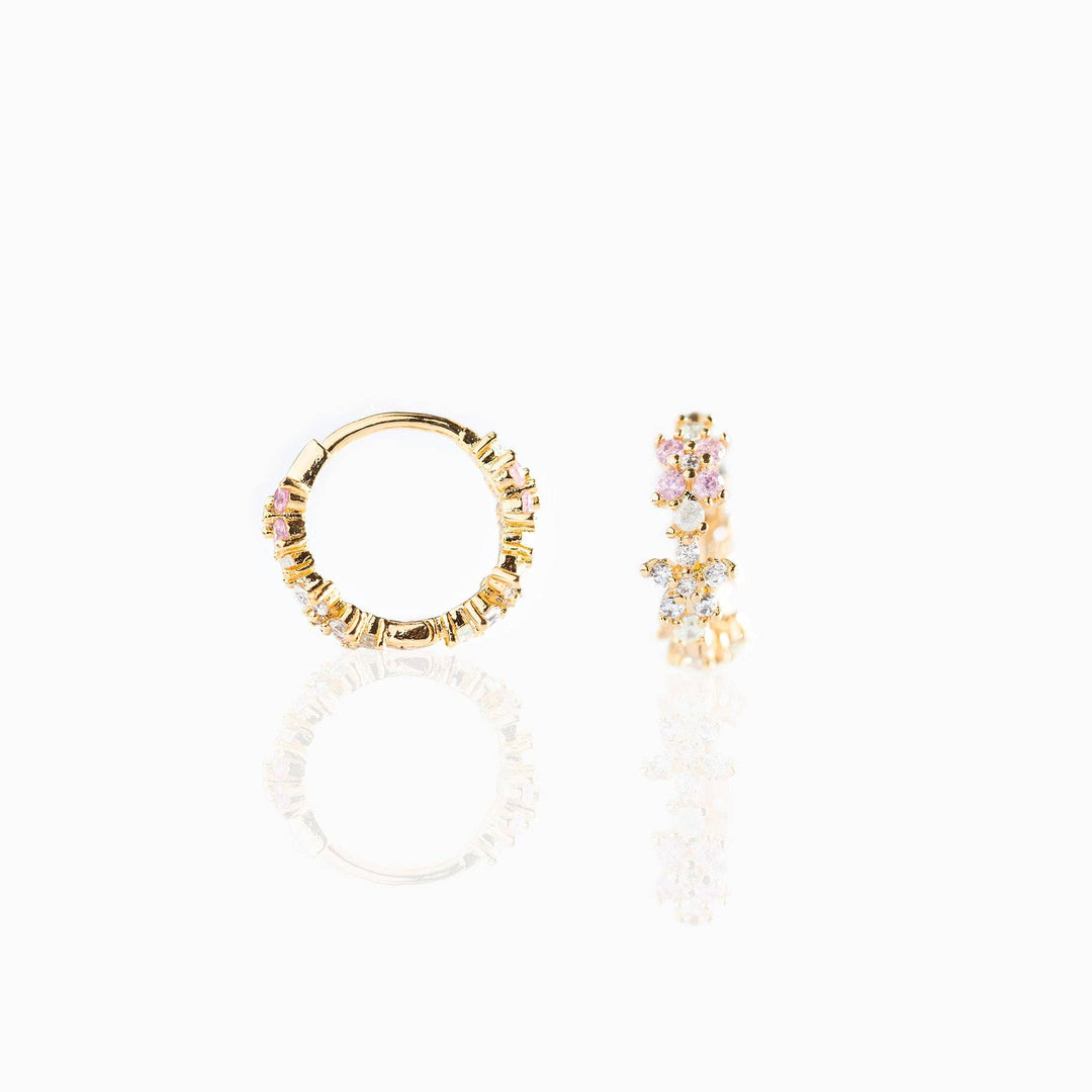 Pastel Star Huggie Hoops: Rose Gold
