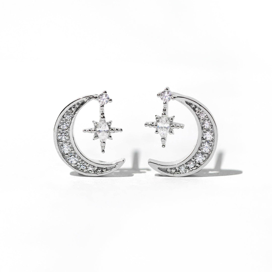 Stargazer Moon Earrings: Gold
