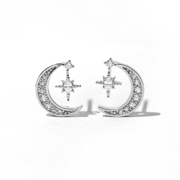 Stargazer Moon Earrings: Gold