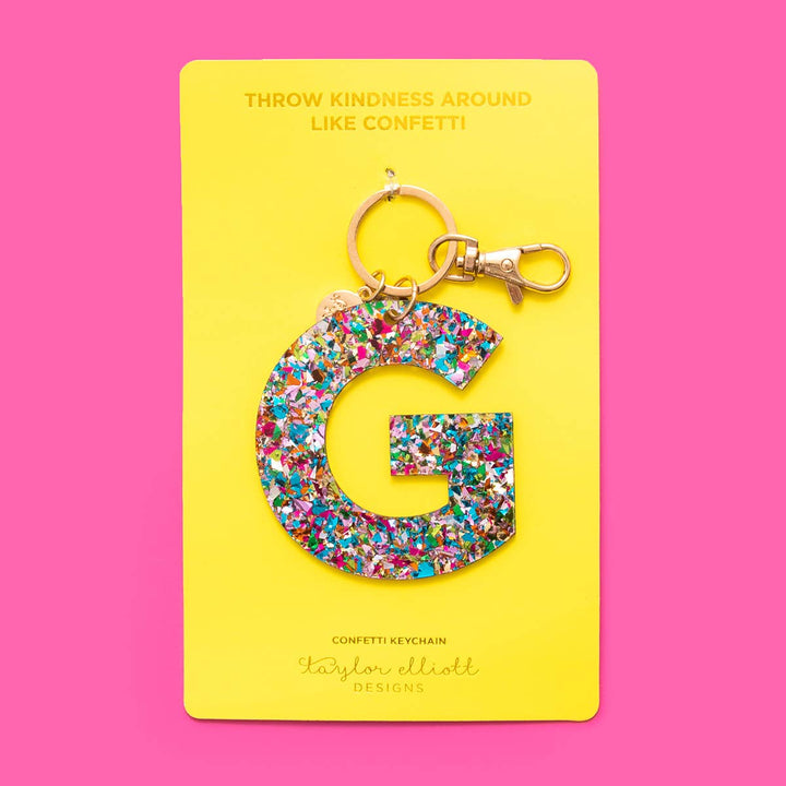 Keychain - Confetti Letters - Single: A