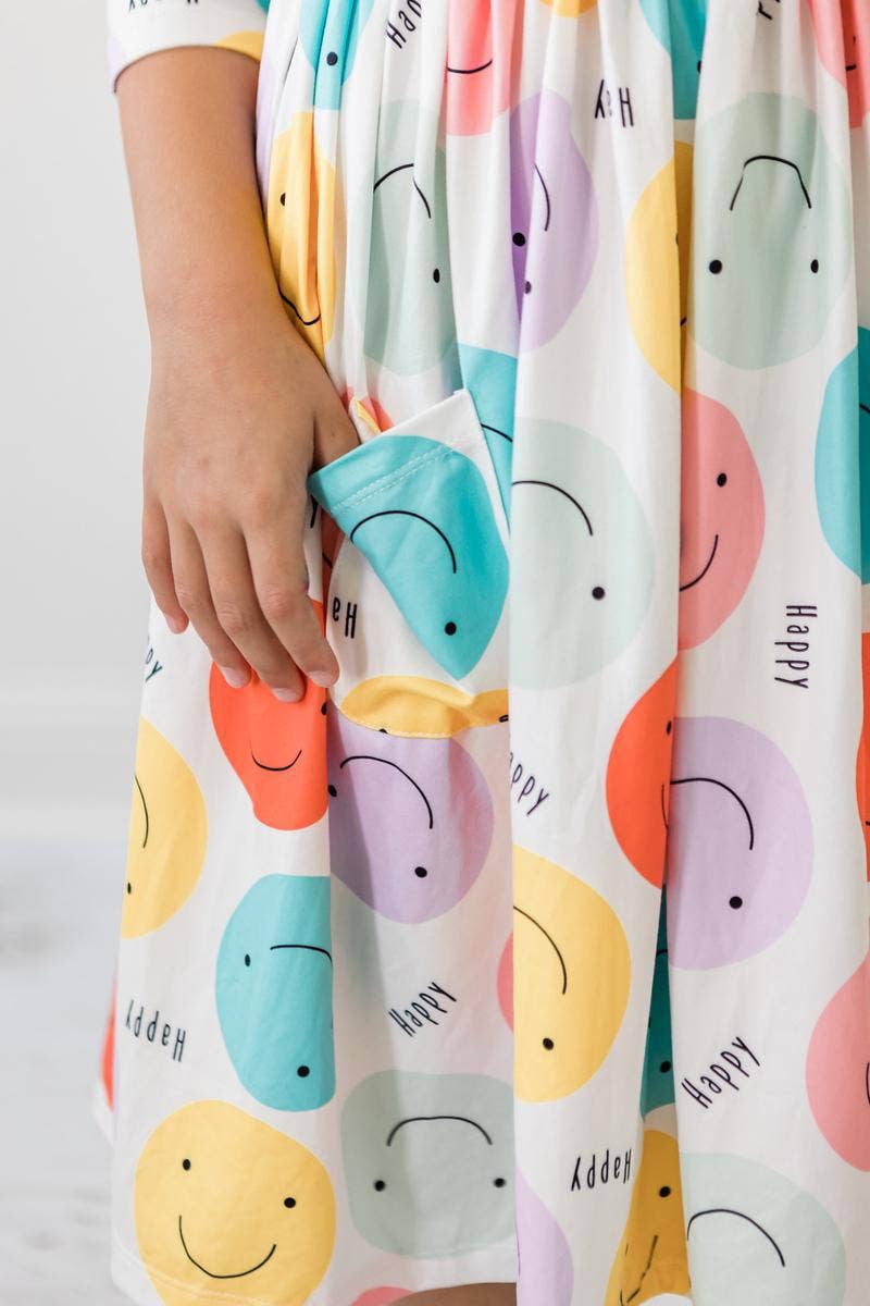 Be Happy 3/4 Pocket Twirl Dress