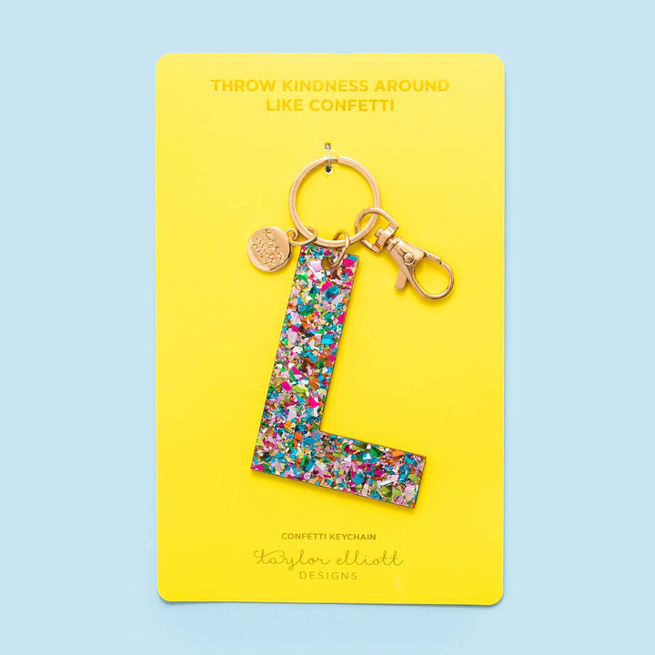 Keychain - Confetti Letters - Single: S