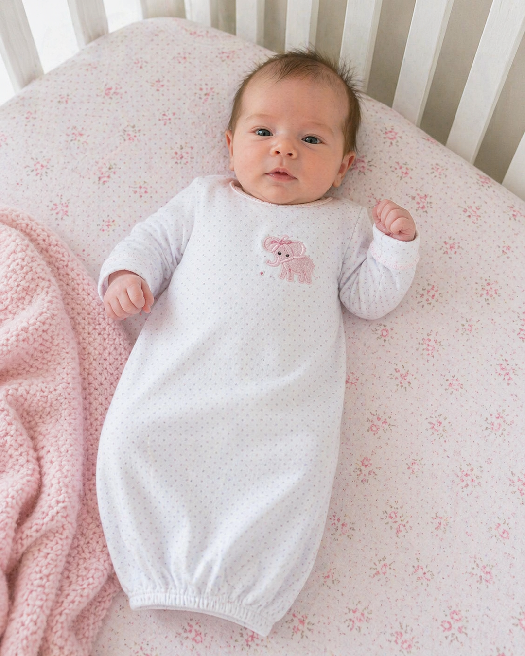 Baby Girl's "Elephant Collection" Pima Cotton Gown