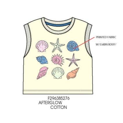 Seashells Embroidered Tank Top