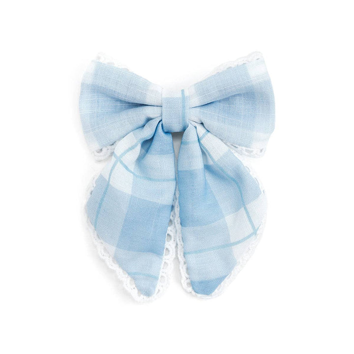Blue Plaid Bow Clip - Hair Bows - Back To School