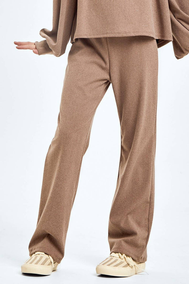 Corduroy Brush Wide Legs Pants: Masala Pink / S