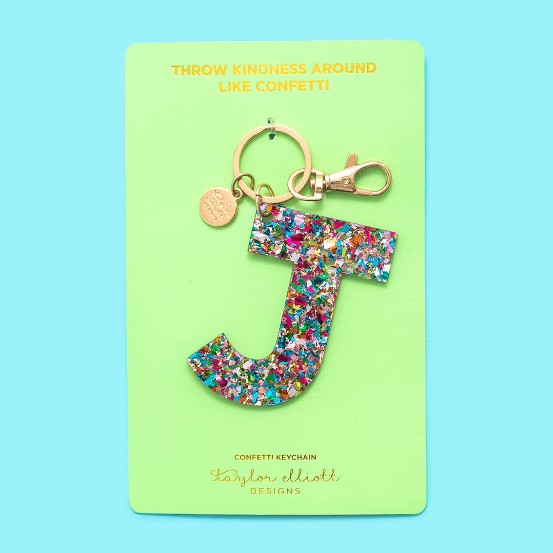 Keychain - Confetti Letters- I