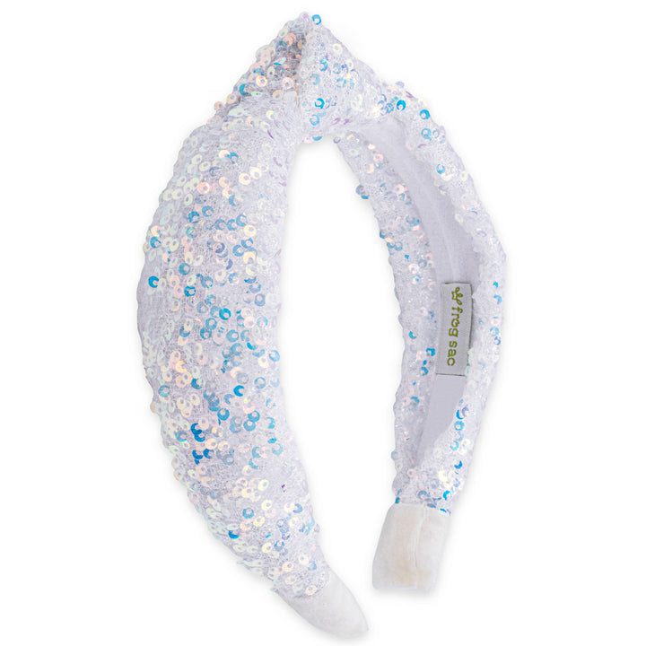 Sparkly Sequin Knot Headband: Rainbow