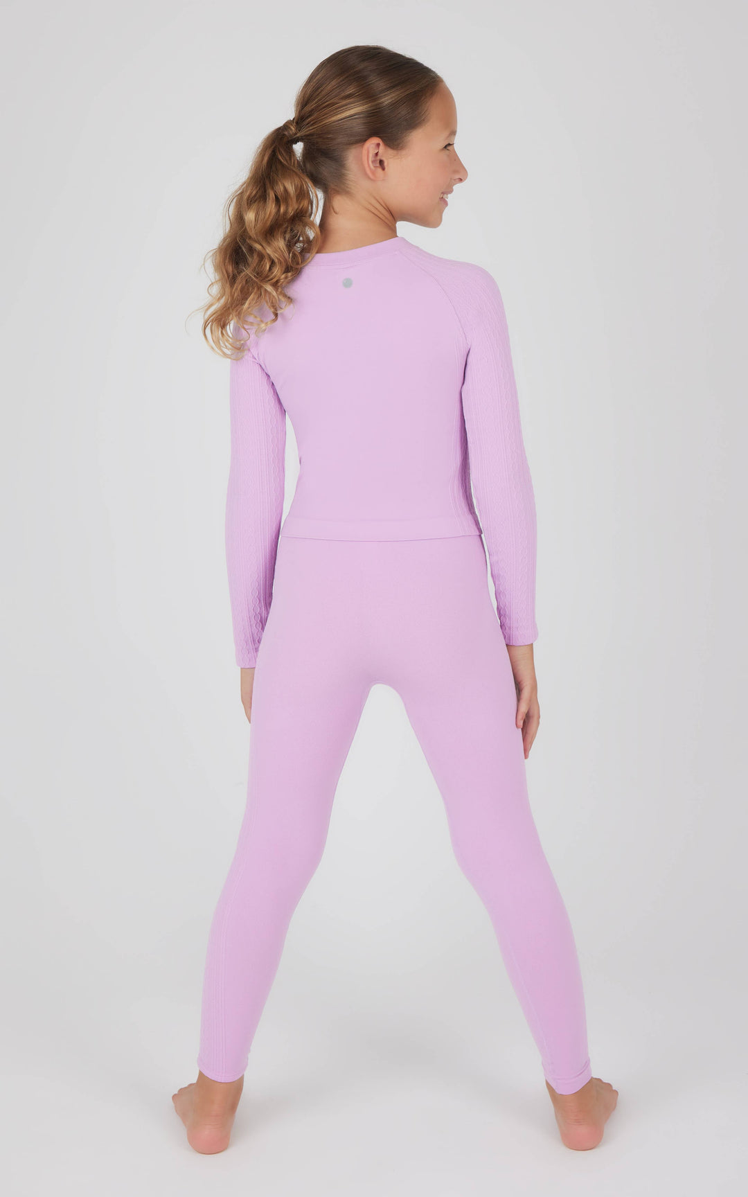 Girls Seamless Cable Knit Textured Leggings