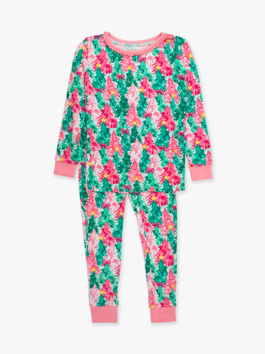 Pink Jolly Grove Ruffle Long Sleeve Pajama Set