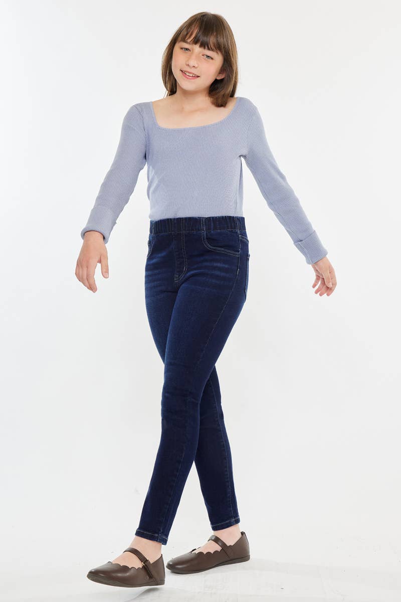 Tween high rise pull on ankle skinny jean