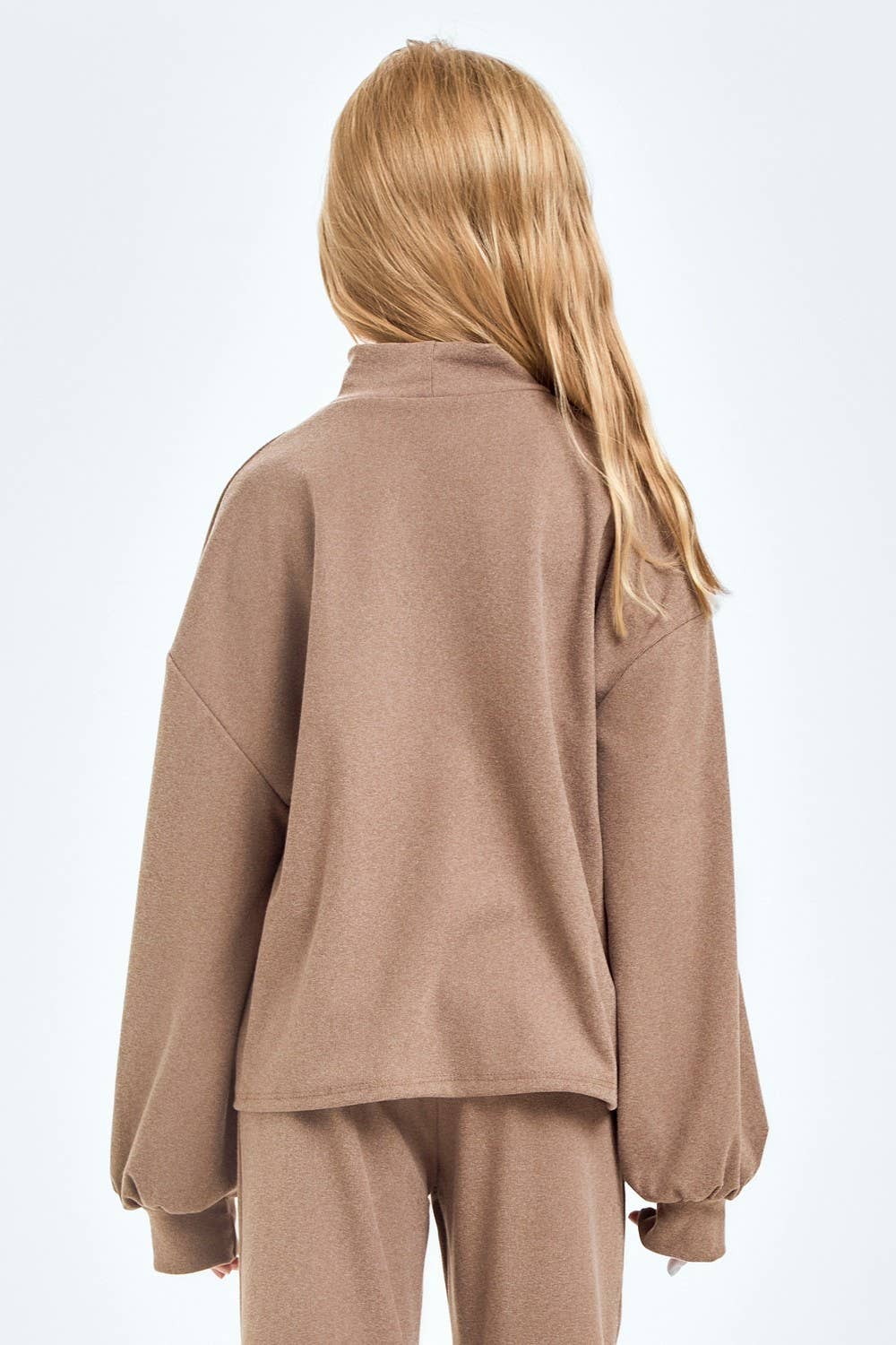 Corduroy Brush Mock Neck Sweater: Mocha