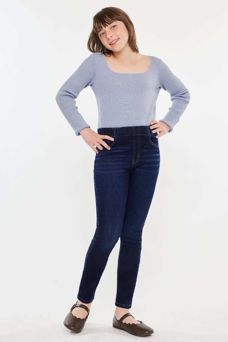 Tween high rise pull on ankle skinny jean