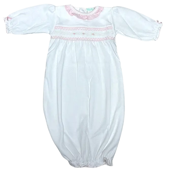 Sweet Baby White Jacquard Girls Gown