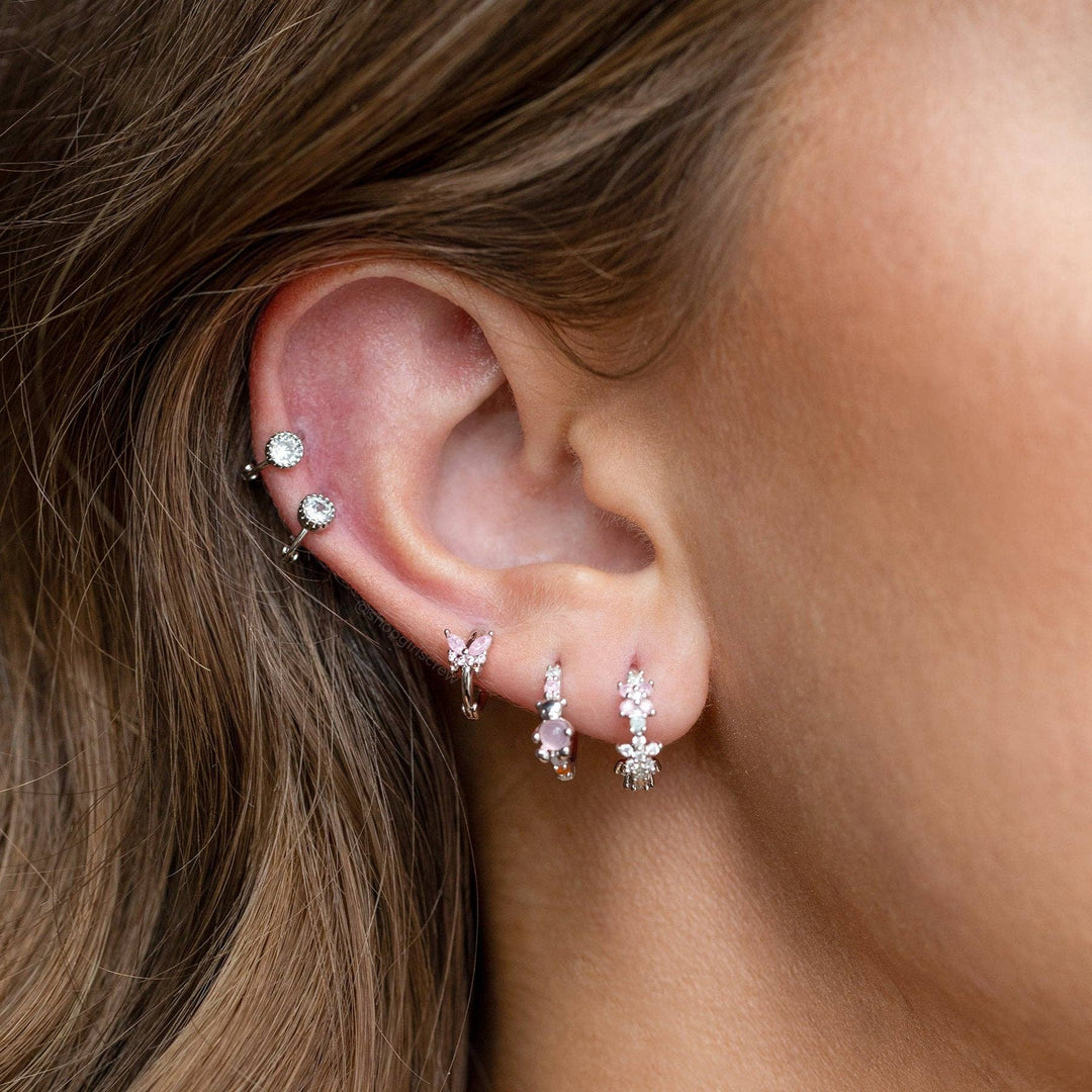 Pastel Star Huggie Hoops: Gold