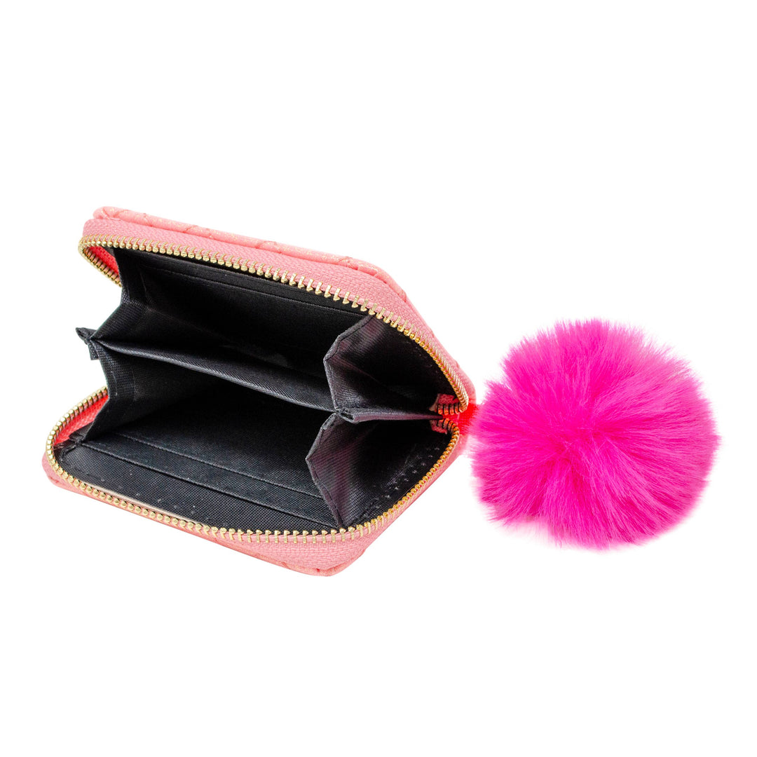 Girls Sparkle Quilted Wallet: Pink Lemonade