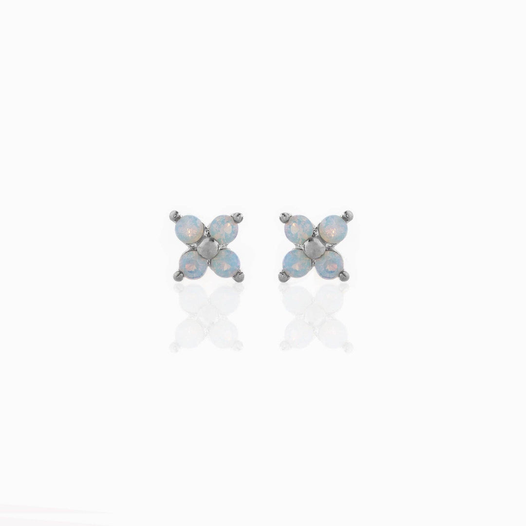 Teeny Tiny Blue Blossom Studs: Gold