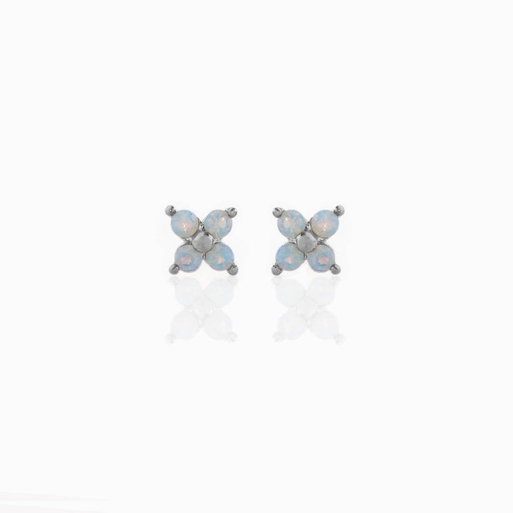 Teeny Tiny Blue Blossom Studs: Gold