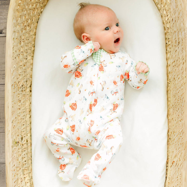 Barnyard Babies Print Zip Footi