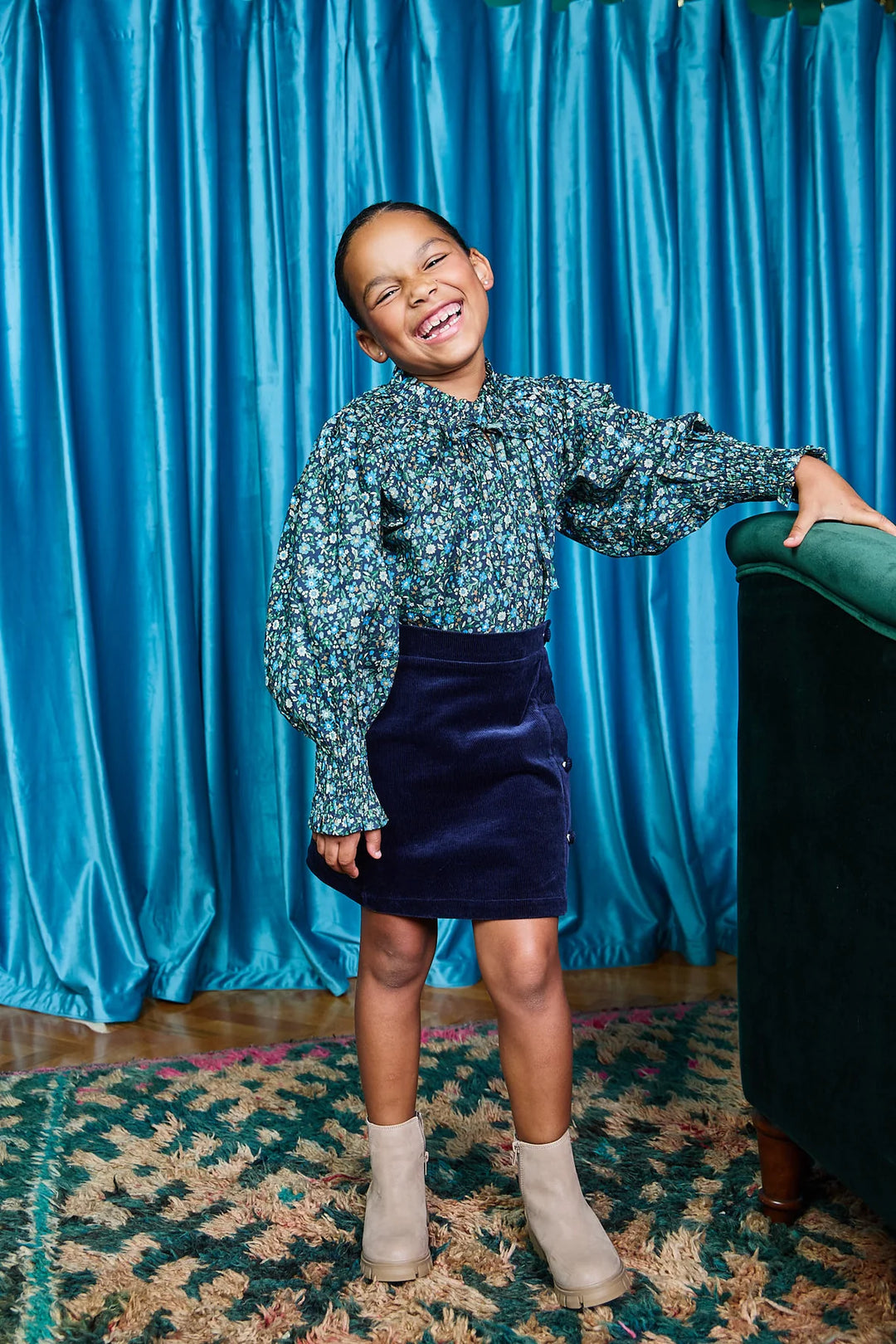 Reese Skirt Midnight Navy Corduroy