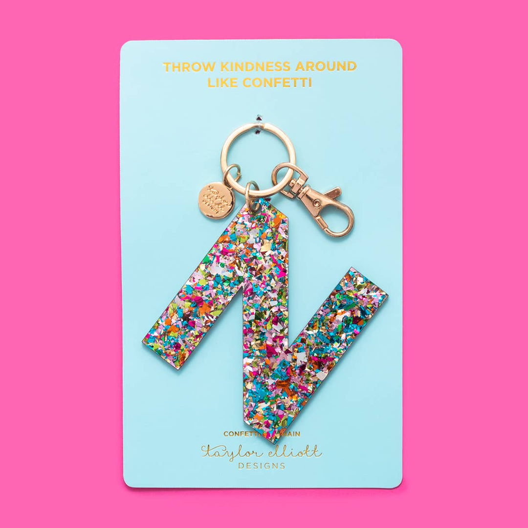 Keychain - Confetti Letters - Single: A