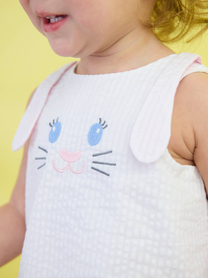 Baby Girls Pink Bunny Ears Seersucker Swing Top and Bloomer Set