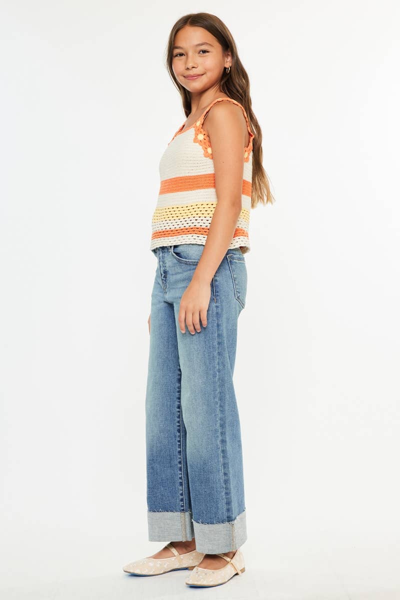 Whitney High Rise Crop Wide Leg Jeans