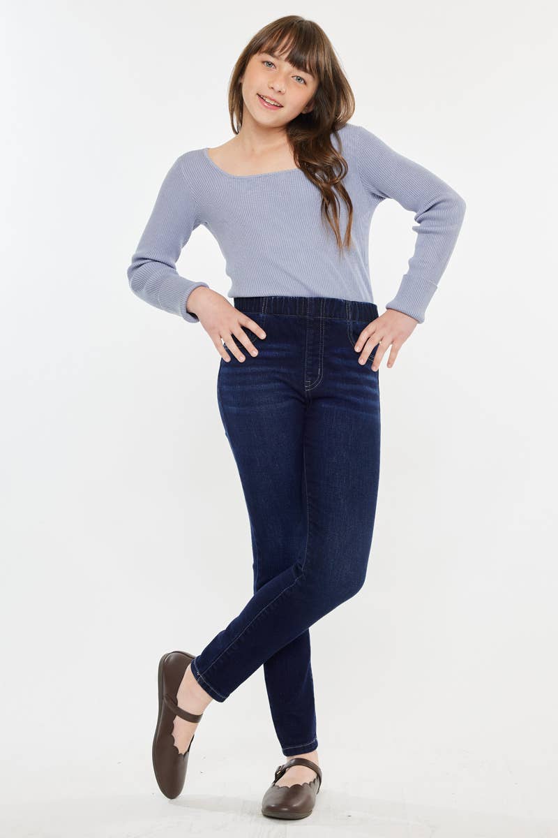 Tween high rise pull on ankle skinny jean