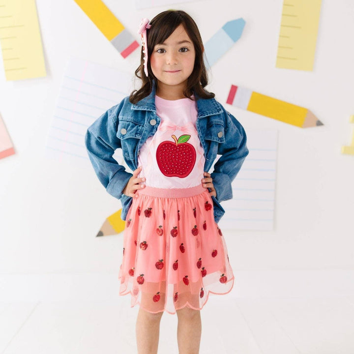 Apple Sequin Scalloped Tutu Skirt - Apple Picking - Kids