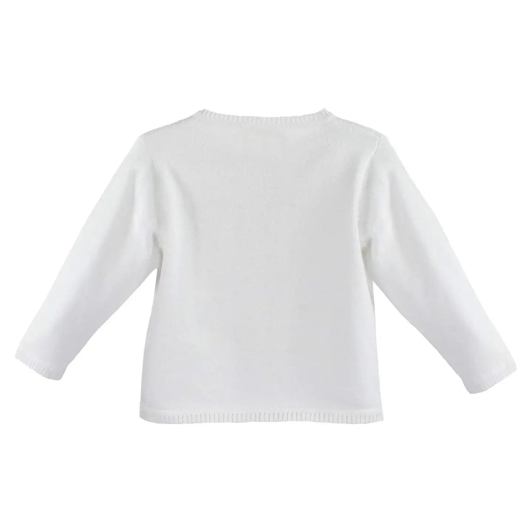 Ladder Edge Cardigan Sweater White