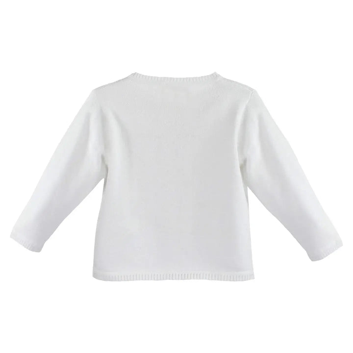Ladder Edge Cardigan Sweater White