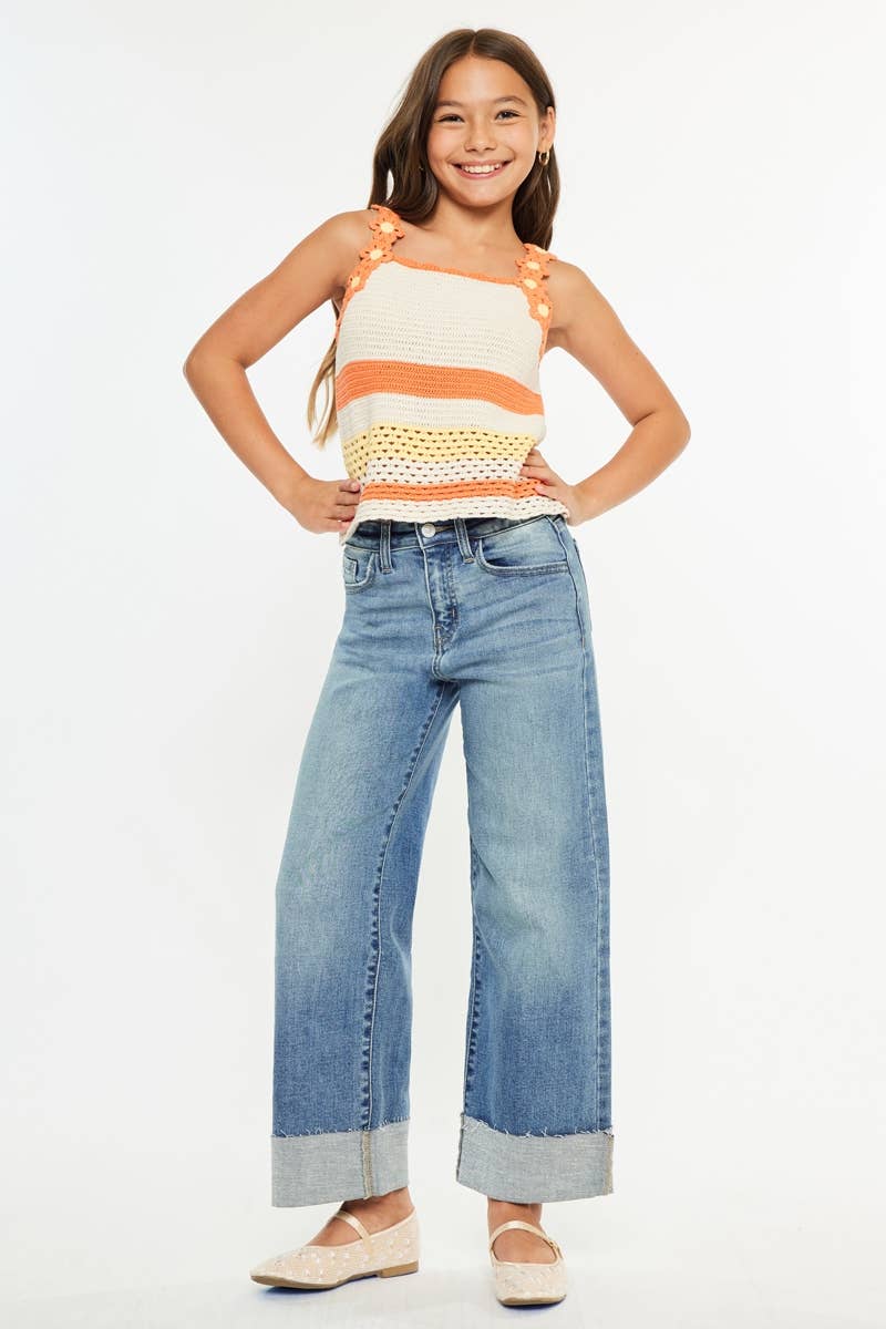 Whitney High Rise Crop Wide Leg Jeans