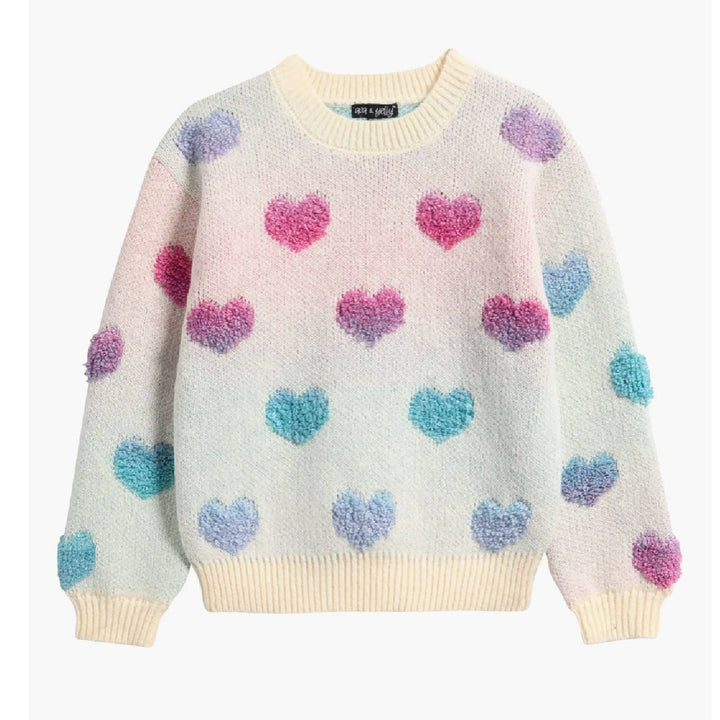 Girls Ombre Heart Sweater